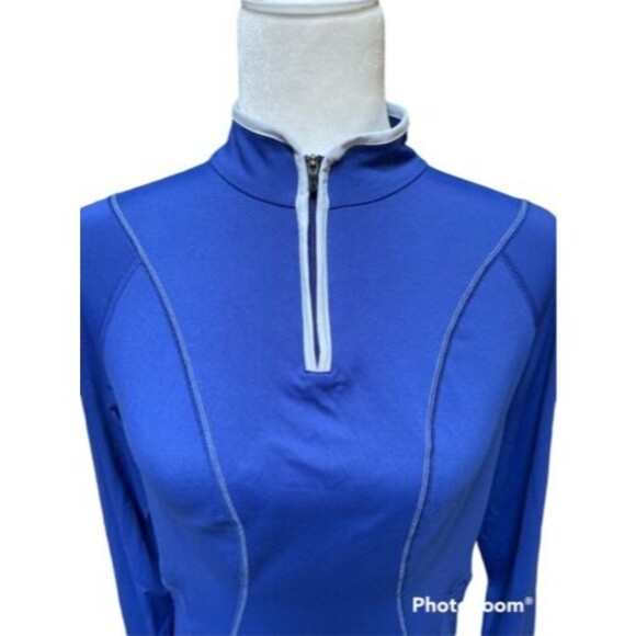 Gore running wear royal blue white trim longsleeve athletic top size Large L - Picture 5 of 11